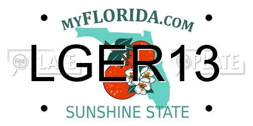 LGER13 Florida License Plate