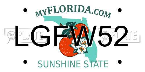 LGFW52 Florida License Plate
