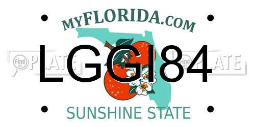 LGGI84 Florida License Plate