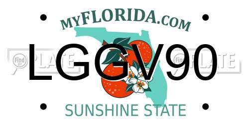 LGGV90 Florida License Plate