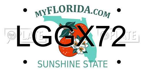 LGGX72 Florida License Plate