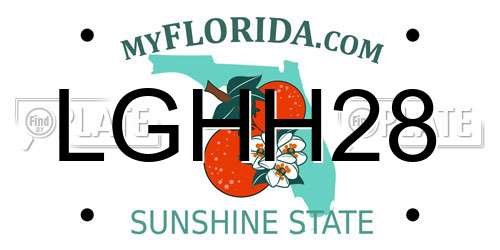 LGHH28 Florida License Plate