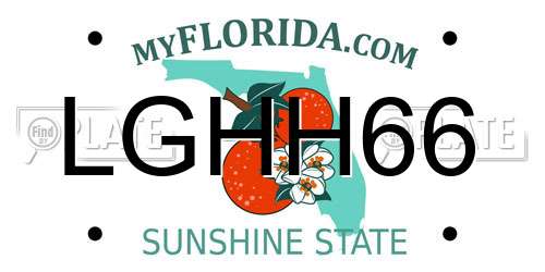 LGHH66 Florida License Plate