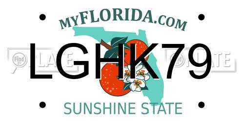 LGHK79 Florida License Plate