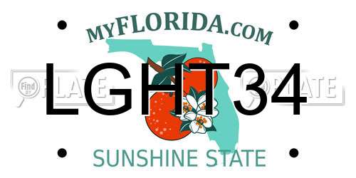 LGHT34 Florida License Plate