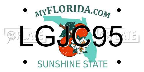 LGJC95 Florida License Plate