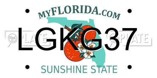 LGKG37 Florida License Plate