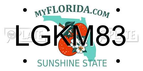 LGKM83 Florida License Plate