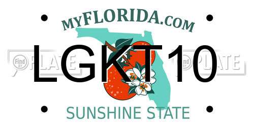 LGKT10 Florida License Plate