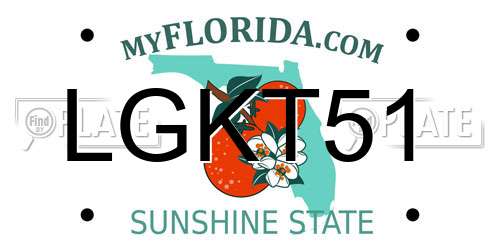 LGKT51 Florida License Plate