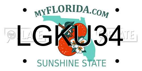 LGKU34 Florida License Plate