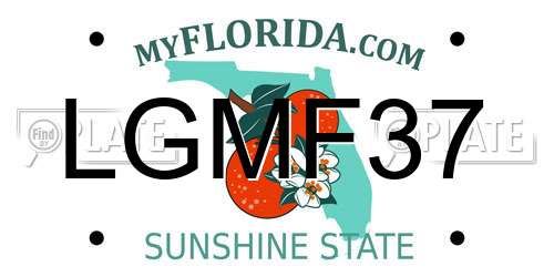LGMF37 Florida License Plate