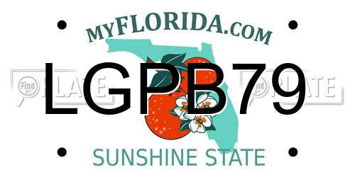 LGPB79 Florida License Plate