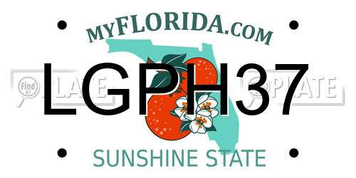 LGPH37 Florida License Plate