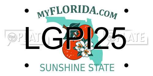 LGPI25 Florida License Plate