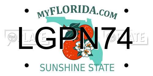 LGPN74 Florida License Plate