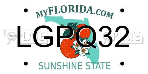 LGPQ32 Florida License Plate