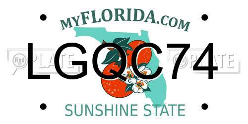 LGQC74 Florida License Plate