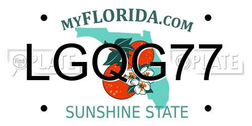LGQG77 Florida License Plate