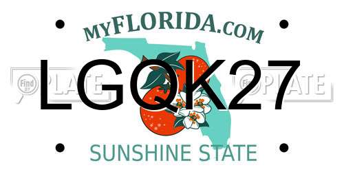 LGQK27 Florida License Plate