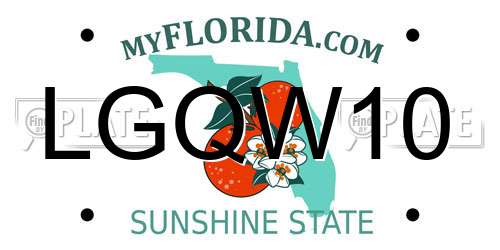 LGQW10 Florida License Plate