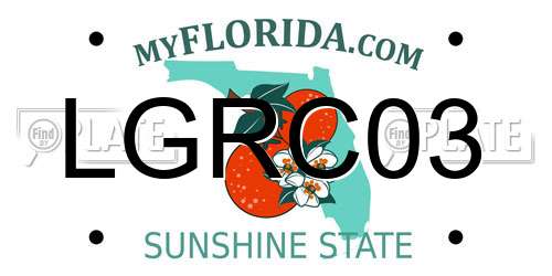 LGRC03 Florida License Plate