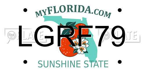 LGRF79 Florida License Plate