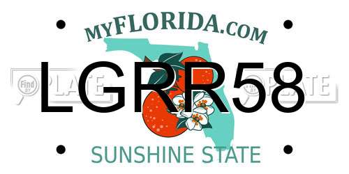 LGRR58 Florida License Plate