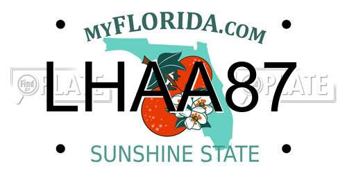 LHAA87 Florida License Plate