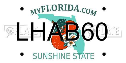 LHAB60 Florida License Plate