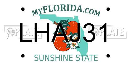 LHAJ31 Florida License Plate