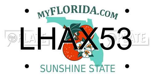 LHAX53 Florida License Plate