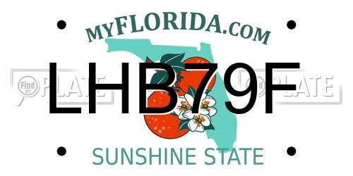 LHB79F Florida License Plate