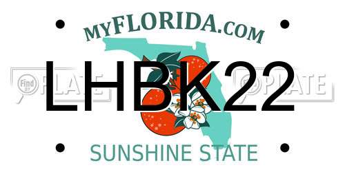 LHBK22 Florida License Plate
