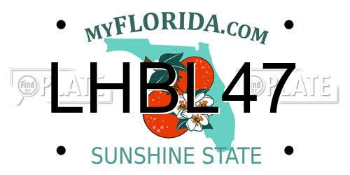 LHBL47 Florida License Plate