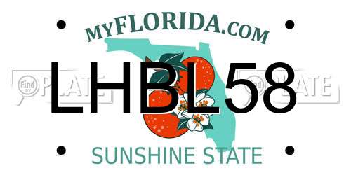 LHBL58 Florida License Plate