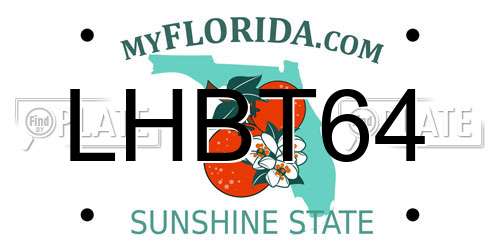LHBT64 Florida License Plate