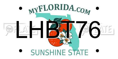 LHBT76 Florida License Plate