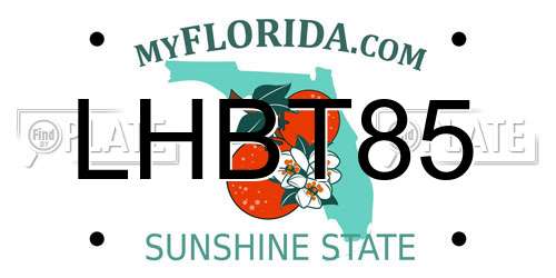 LHBT85 Florida License Plate