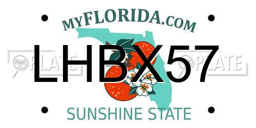 LHBX57 Florida License Plate