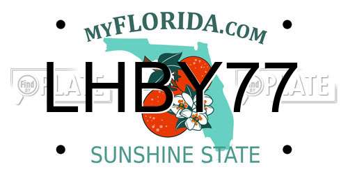LHBY77 Florida License Plate