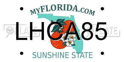 LHCA85 Florida License Plate