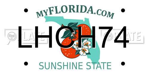 LHCH74 Florida License Plate