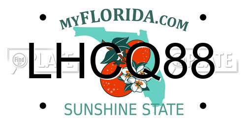 LHCQ88 Florida License Plate