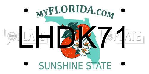 LHDK71 Florida License Plate