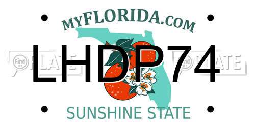 LHDP74 Florida License Plate