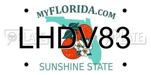 LHDV83 Florida License Plate