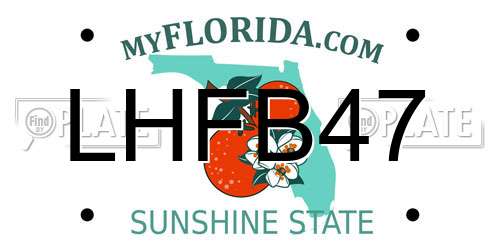 LHFB47 Florida License Plate