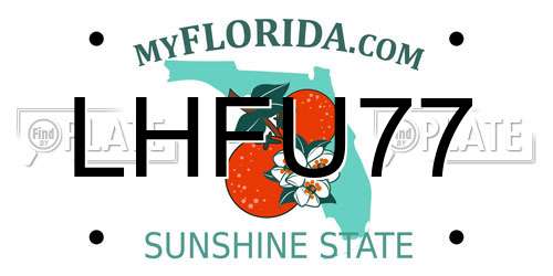 LHFU77 Florida License Plate