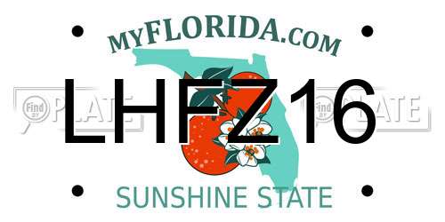 LHFZ16 Florida License Plate